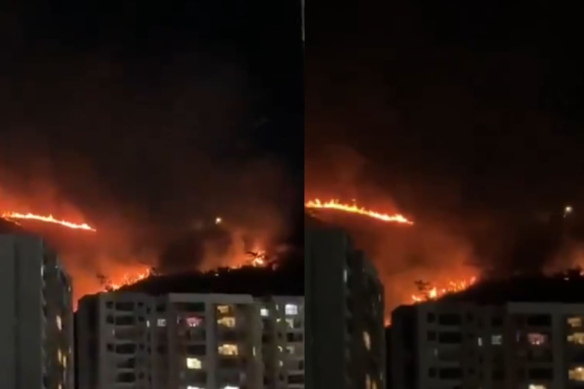 Habitantes de sectores como la Loma de los Bernal y Altavista manifestaron su preocupación por la magnitud del fuego y el olor generado por el humo.