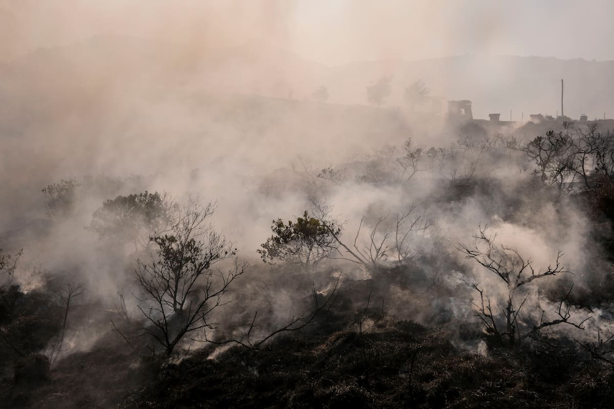 Bogotá. Enero 24 de 2024. Durante la tarde del 24 de enero, se desató un nuevo incendio forestal en el cerro El Cable, lo que llevó a los Cuerpos de Bomberos de Bogotá, la Brigada de Ingenieros del Ejército y la Defensoría Civil a trabajar día y noche en las labores de contención del fuego. Asimismo, el día 25 de enero se informó sobre un nuevo indicio de llamas en las zonas cercanas al Vertedero Doña Juana, así como en la Cantera del Cerro Colorado en Ciudad Bolívar. (Colprensa - Mariano Vimos)