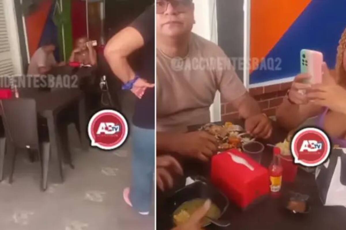 La esposa arrojó la sopa que estaba sobre la mesa directamente contra la otra mujer. Foto: Redes Sociales