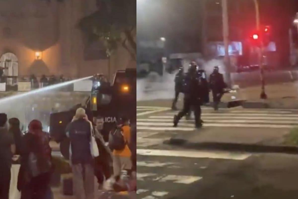 “Innecesaria y desproporcionada”: Defensora del Pueblo sobre la tanqueta del Esmad en protestas frente al Museo Nacional de Bogotá | Fotos Redes sociales