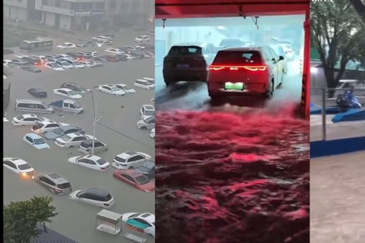 ! Imágenes de película en China: la ciudad de Qinzhou ha quedado prácticamente sumergida bajo el agua tras recibir lluvias de más de 360 mm en tiempo récord. Decenas de autos flotan en las calles y los equipos de rescate operan en botes para salvar vidas.