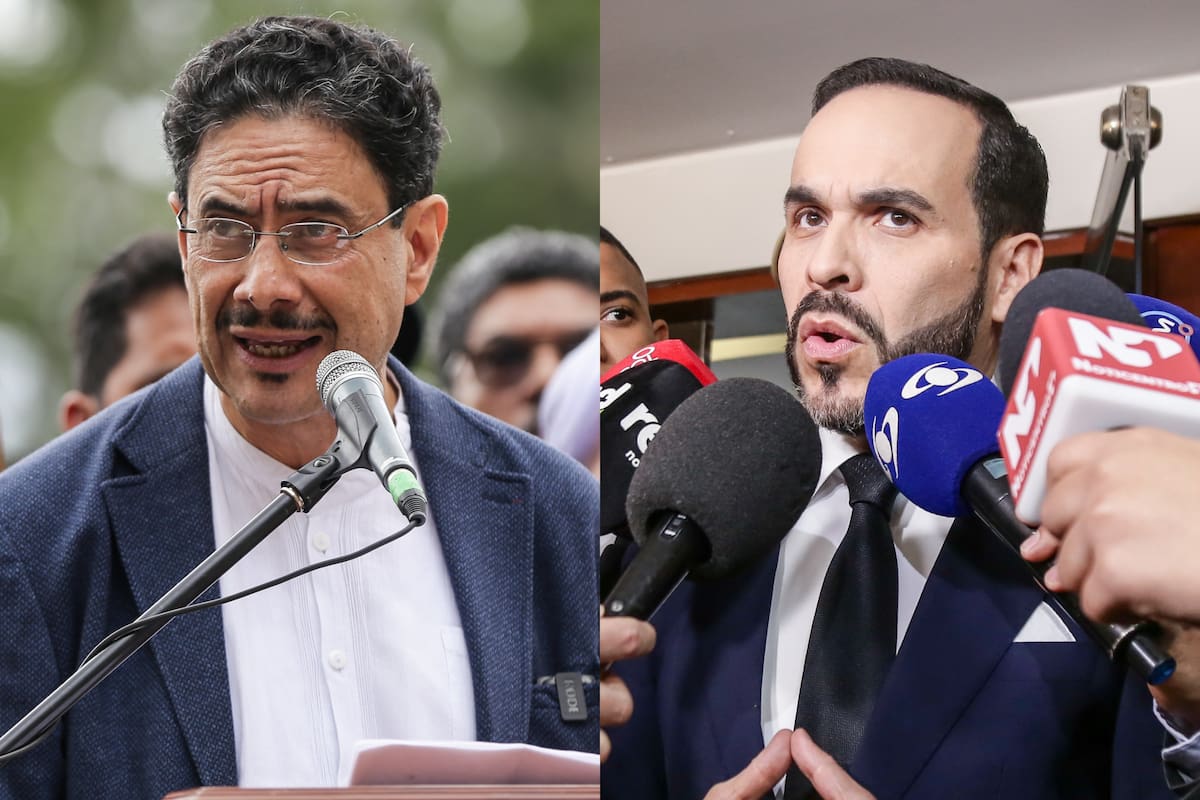 Iván Cepeda y Abelardo de la Espriella, los candidatos con más porcentajes de intención de voto para las presidenciales, según la encuesta GAD3 para Noticias RCN. // Fotos: Colprensa.