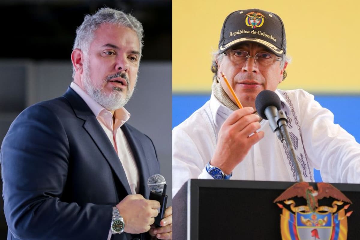 Presidente Gustavo Petro (D) y expresidente Iván Duque (I). Imagen creada con fotos de COLPRENSA.