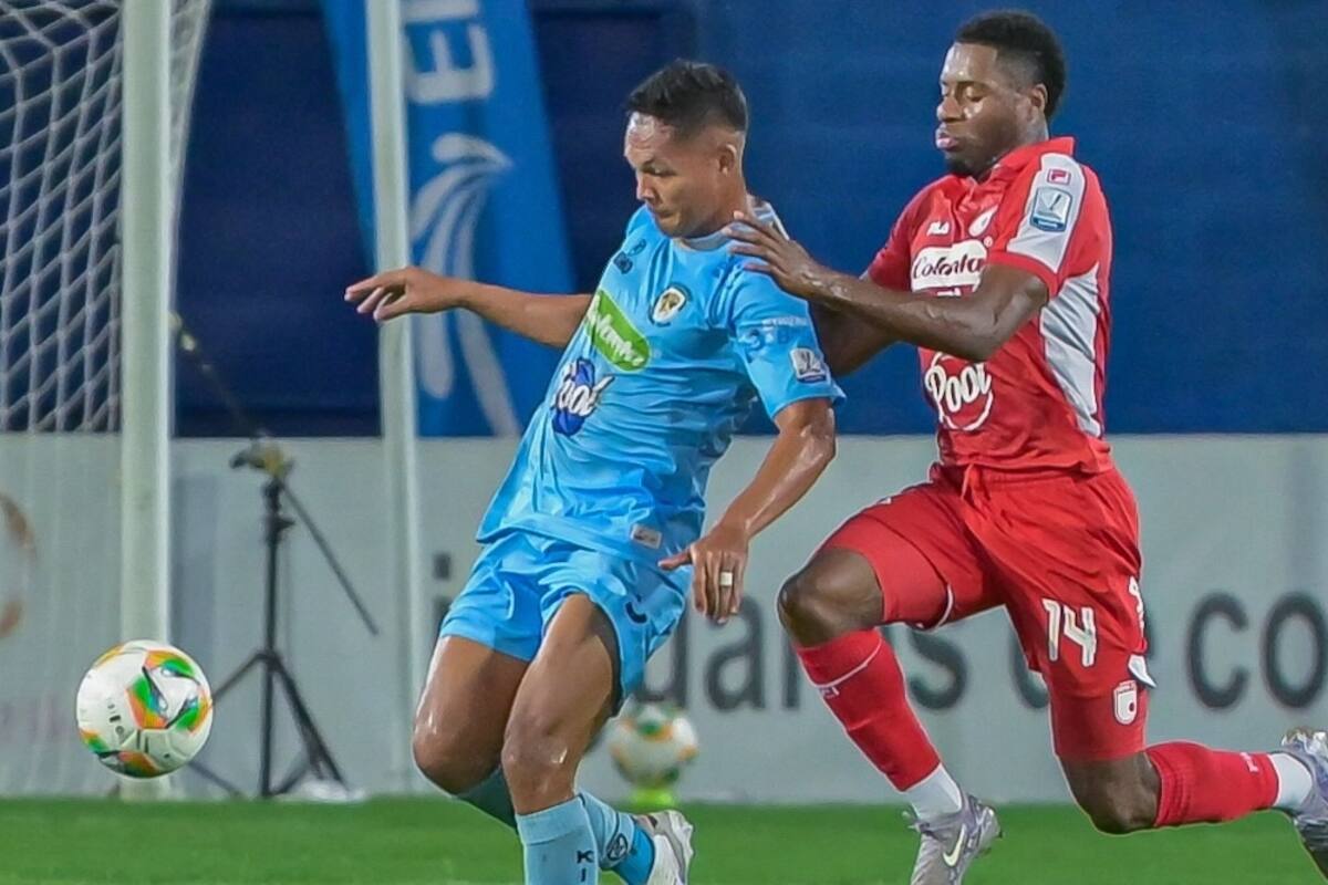 Jaguares superó 3-1 a Independiente Santa Fe, en la séptima fecha de la Liga BetPlay I de 2026. Foto: Colprensa.