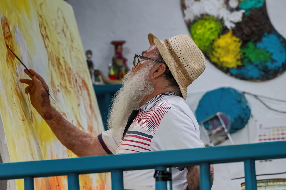 Jaime Guevara: el pincel libertario de Santander. Foto: Mauricio Olaya/VANGUARDIA