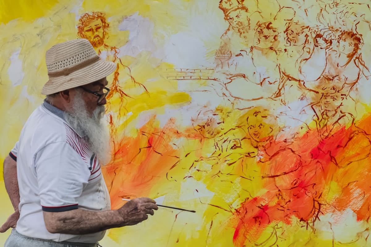 Jaime Guevara: el pincel libertario de Santander. Foto: Mauricio Olaya/VANGUARDIA