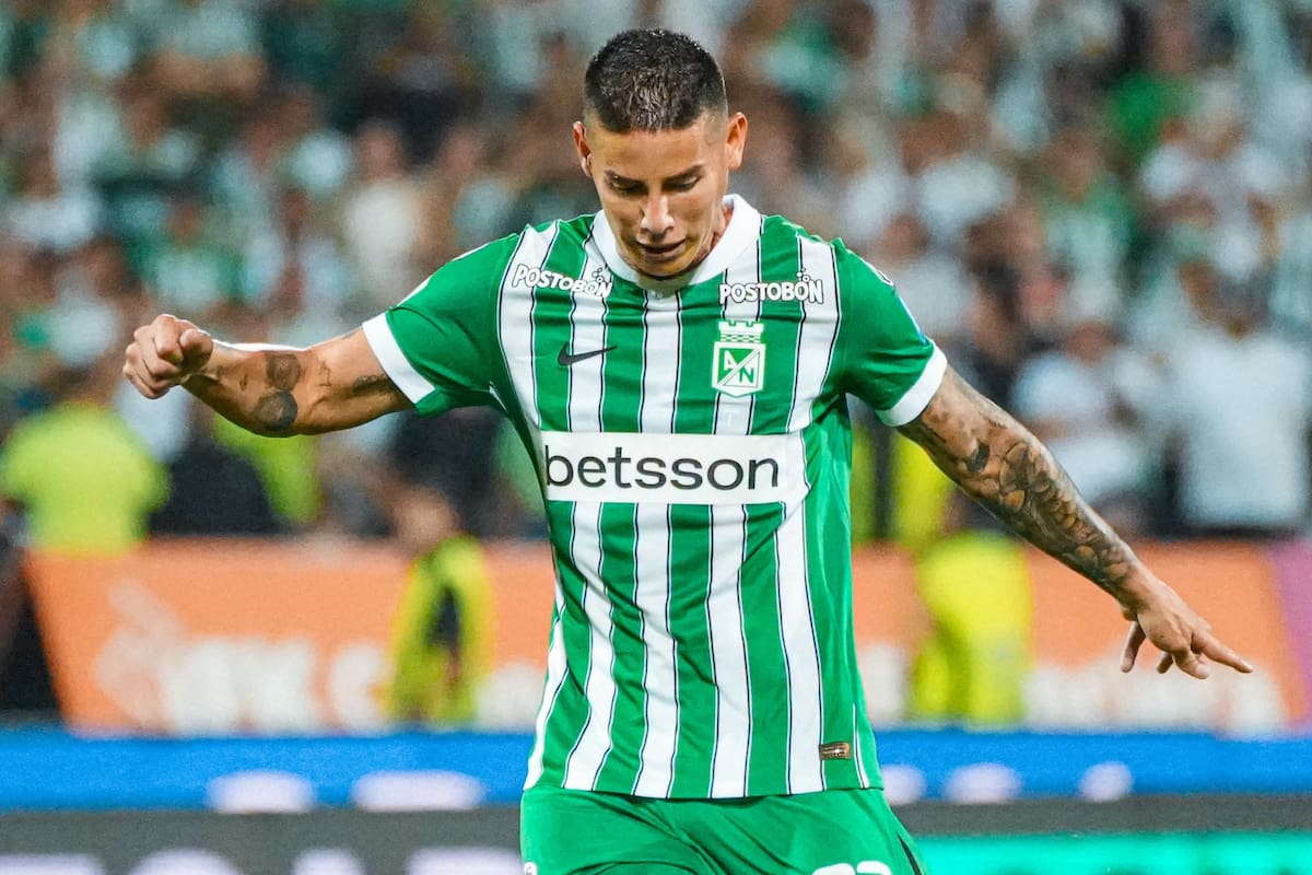 James Rodríguez sería titular con Nacional en el partido ante Junior. Foto: Atlético Nacional.