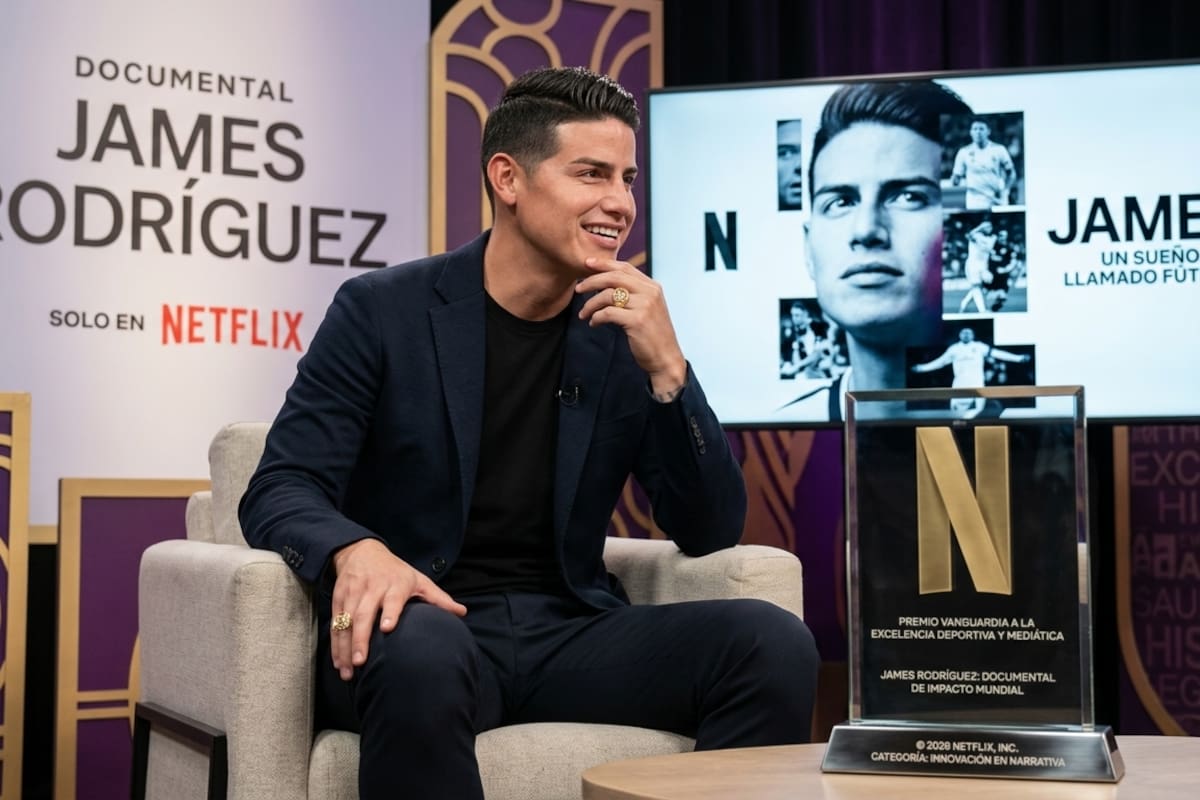 El documental “James” se estrena en Netflix el 21 de mayo como una miniserie de tres episodios sobre la vida del futbolista colombiano. /FOTO: IA