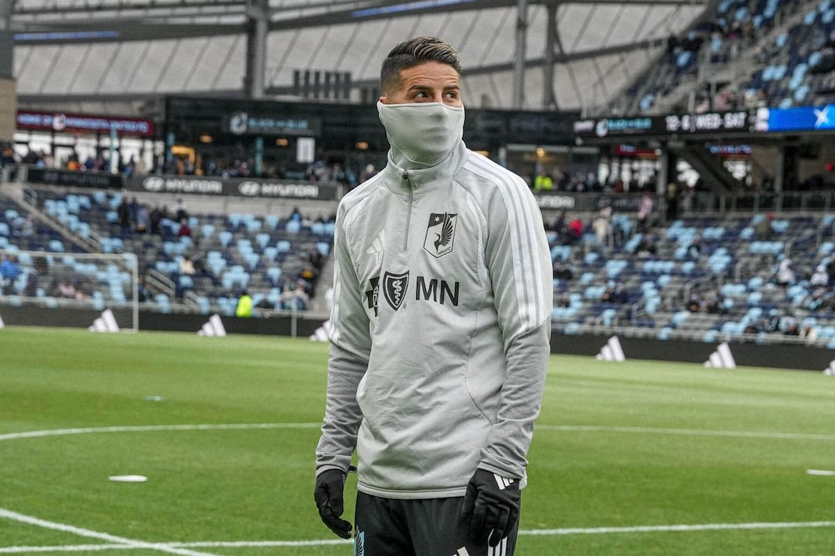 James Rodríguez no actuó en el triunfo 1-0 del Minnesota United sobre el Cincinnati, de la MLS. Foto: cortesía Minnesota.