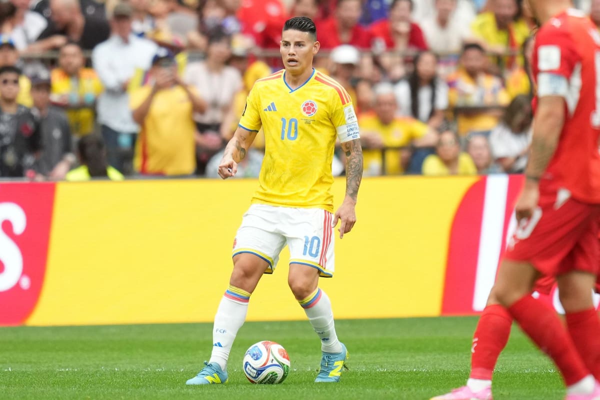 James Rodriguez of Colombia in action during the FIFA World Cup 2026 Round of 16 match Switzerland against Colombia, in Vancouver, Canada, 07 July 2026. (Suiza) EFE/EPA/BOB