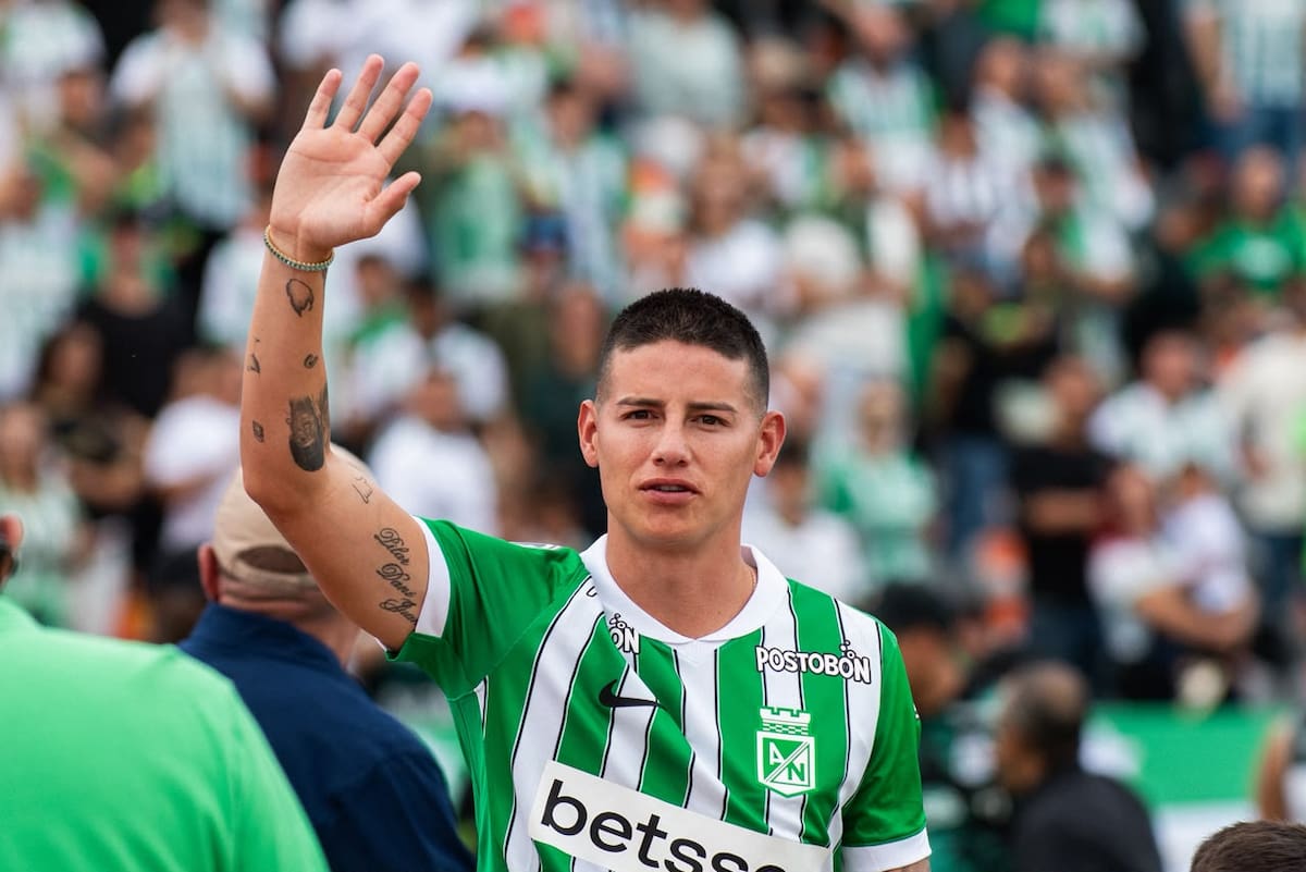 James Rodríguez se puso la 23, habló de títulos y encendió la ilusión de Atlético Nacional en Medellín. Foto: David Jaramillo/Colprensa