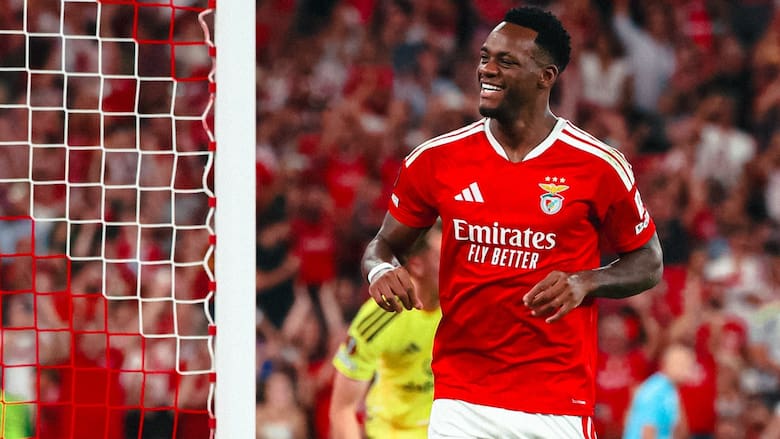 Jhon Jader Durán lideró la goleada del Benfica: doblete ante Celtic en la Europa League