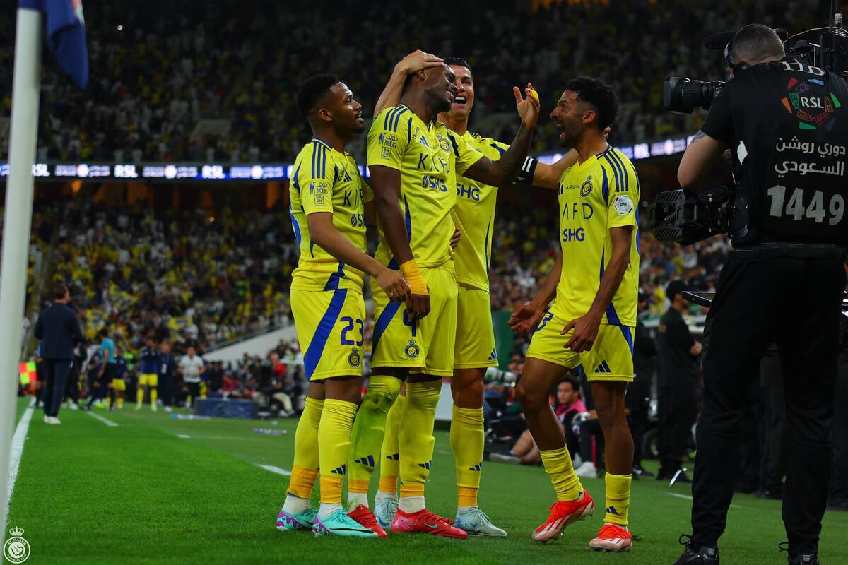 Jhon Jader Durán celebrando sus goles con Al-Nassr. Foto: Al Nassr.