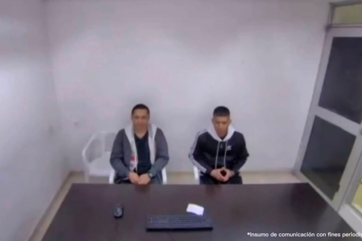 Jhorman Mora Silva y Cristian González Ardila, involucrados en el atentado contra Miguel Uribe Turbay. // Foto: cortesía de la Fiscalía.