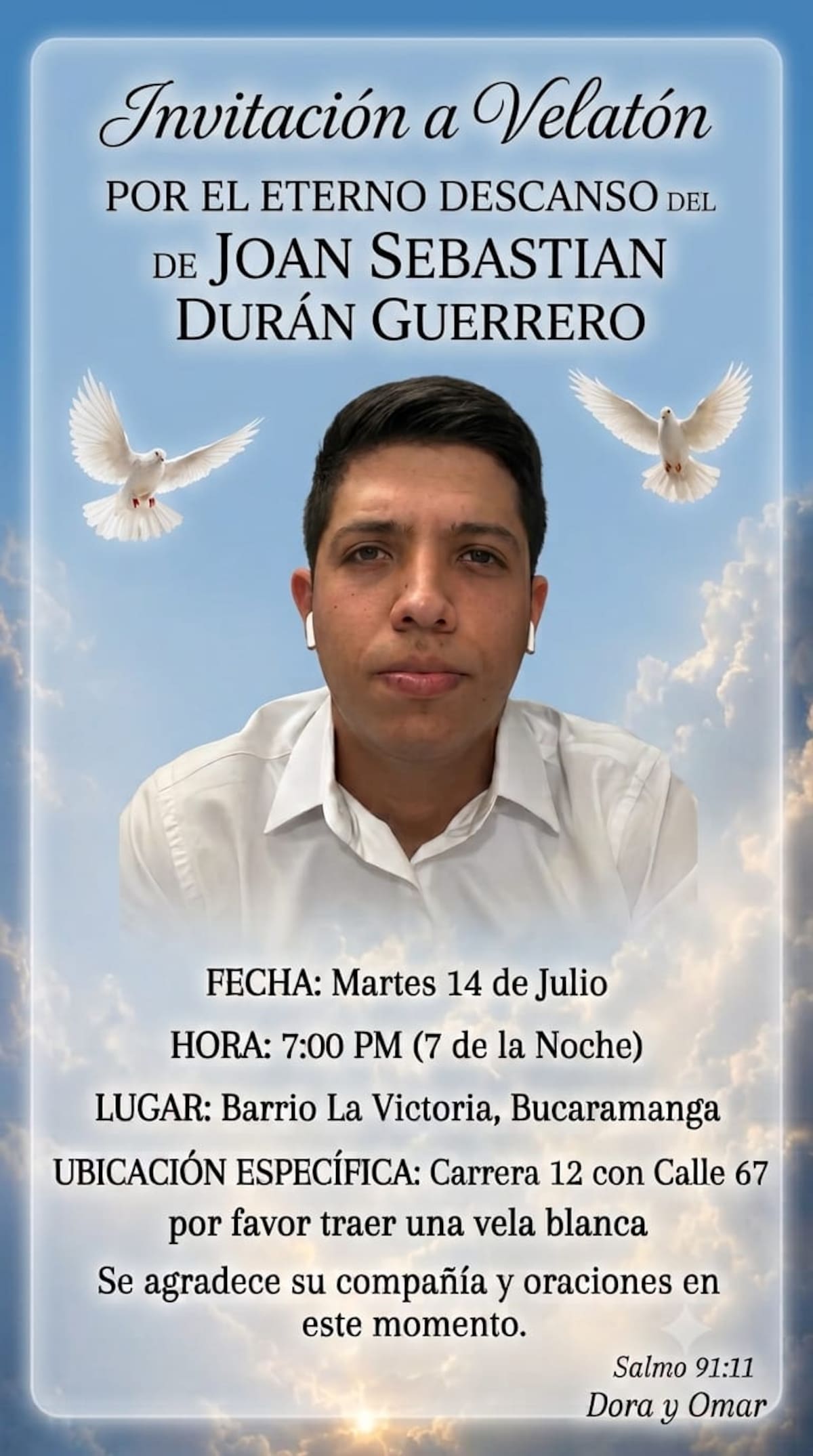 Johan Sebastián Durán Guerrero tenía 26 años.