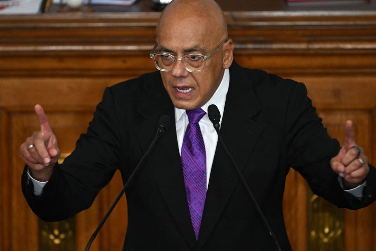 Jorge Rodríguez, presidente de la Asamblea Nacional de Venezuela, durante una entrevista reciente sobre la situación política del país.