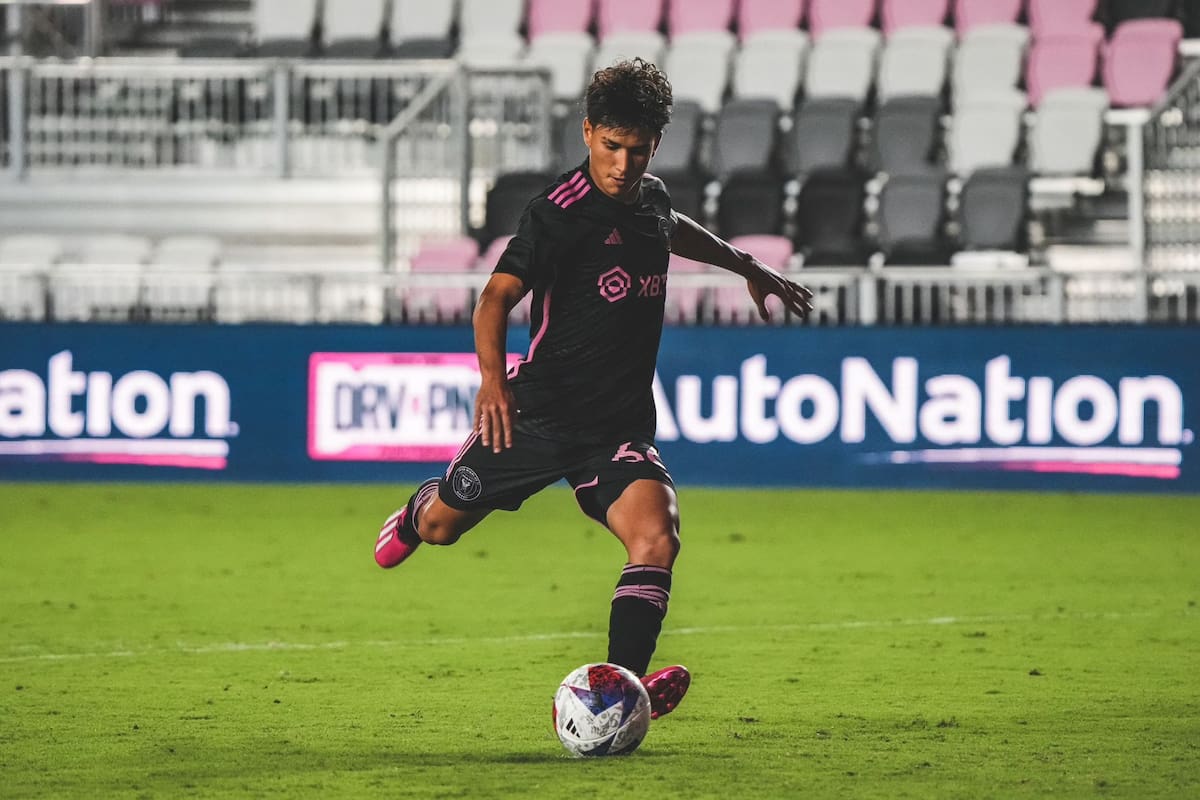 Joseph Convers, el futbolista santandereano que está cerca de debutar como futbolista profesional en el Inter Miami de Lionel Messi. Foto: cortesía.
