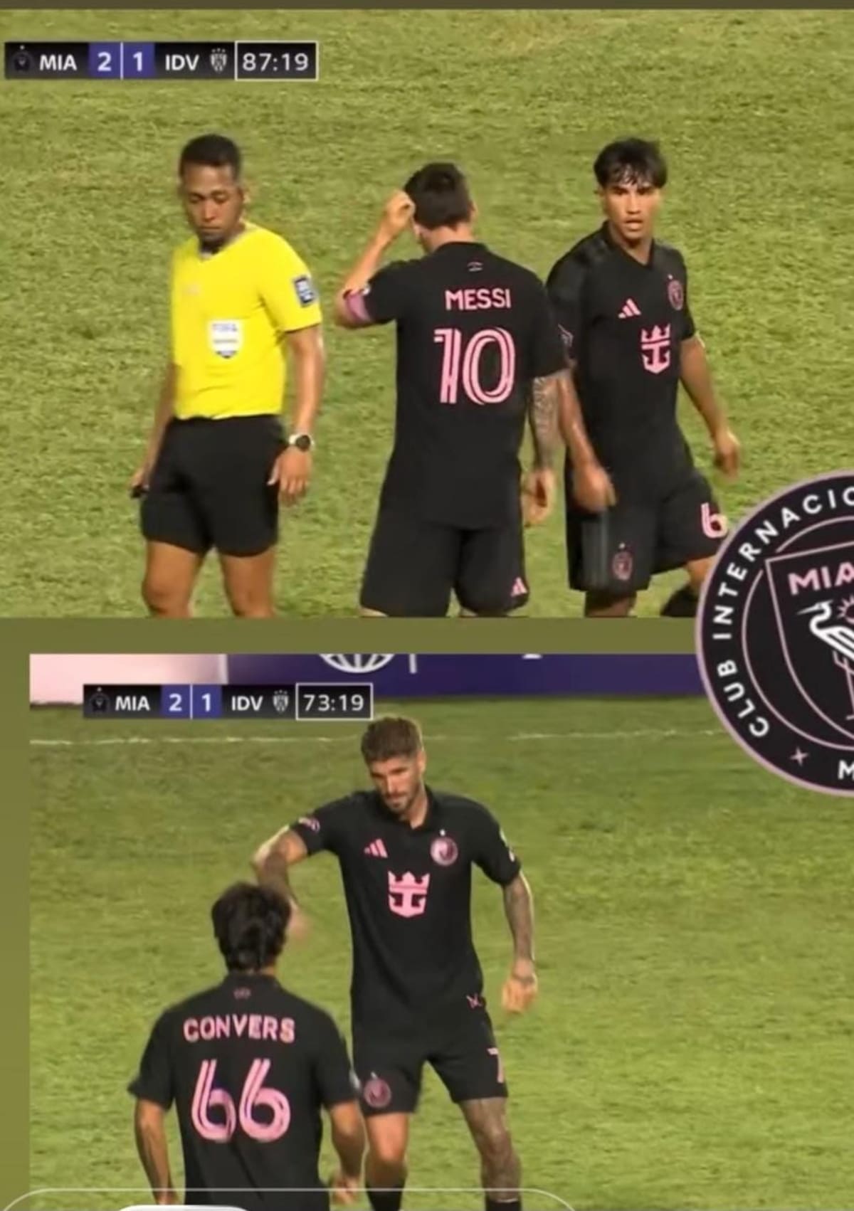 Joseph Convers debutó en el Inter Miami, en partido amistoso contra Independiente del Valle. Foto: Suministrada.