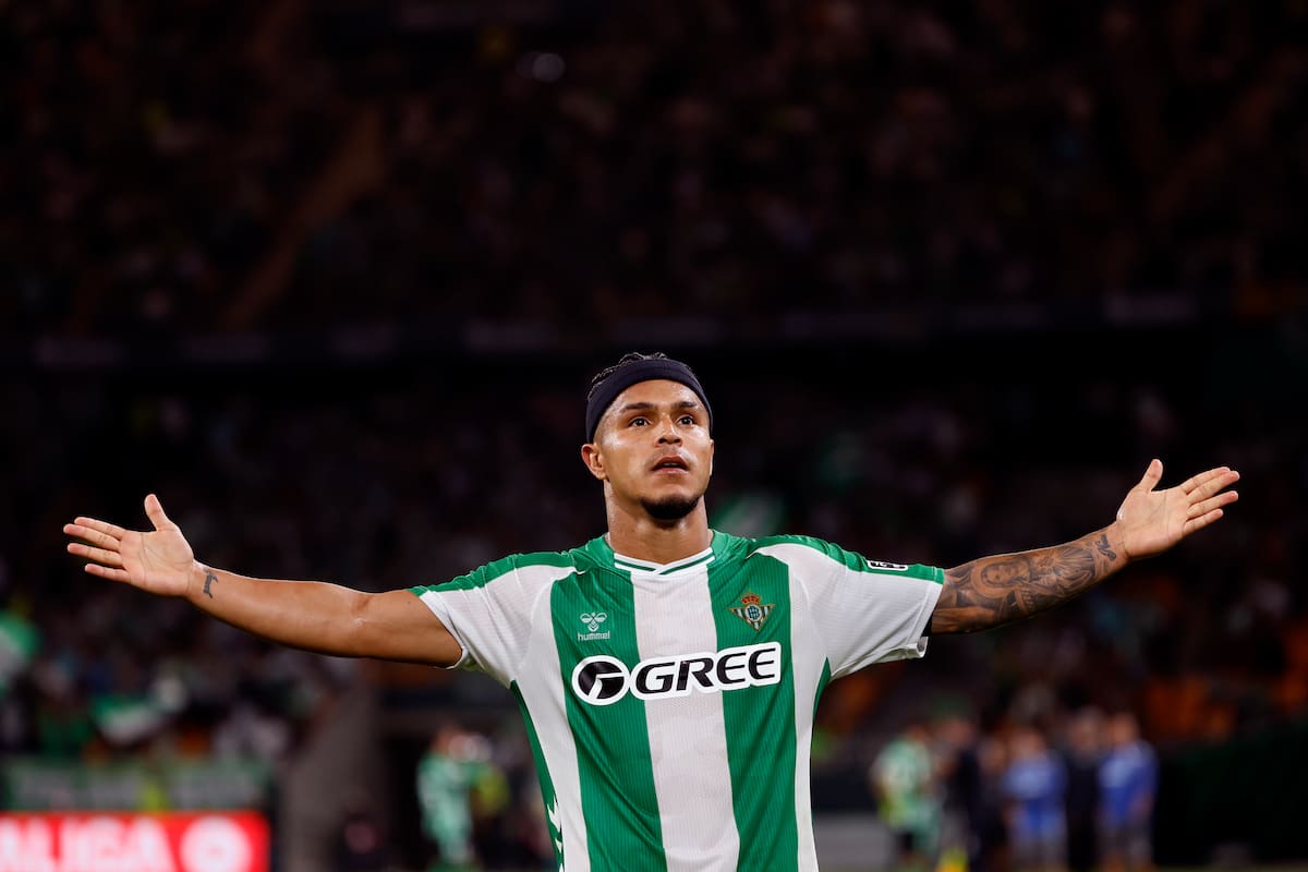 Juan Camilo 'Cucho' Hernández volvió a Real Betis recargado. //Foto, EFE: Julio Muñoz.