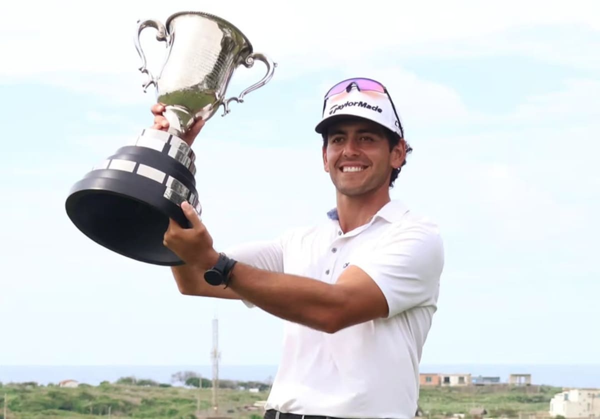El golfista santandereano lideró la competencia de principio a fin en el Country Club de Barranquilla. /FOTO: Instagram Juan Camilo Vesga