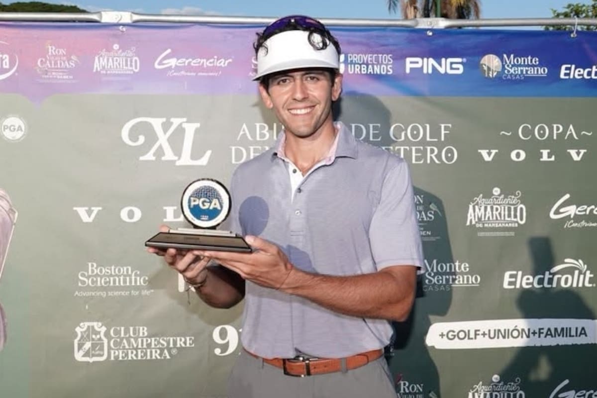 El golfista santandereano Juan Camilo Vesga (Ruitoque) confirmó su destacado presente deportivo al quedarse con el título del XL Abierto del Eje Cafetero. Foto: Fedegolf.