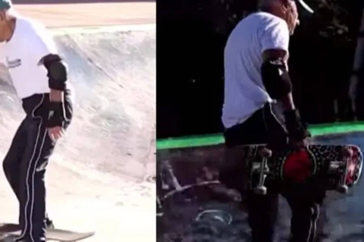 Juanjo Urbizu, de 88 años, se desliza con destreza en una pista de skate en Bilbao, demostrando que la edad no es un límite para desafiar los estereotipos y mantenerse activo. / Captura de pantalla