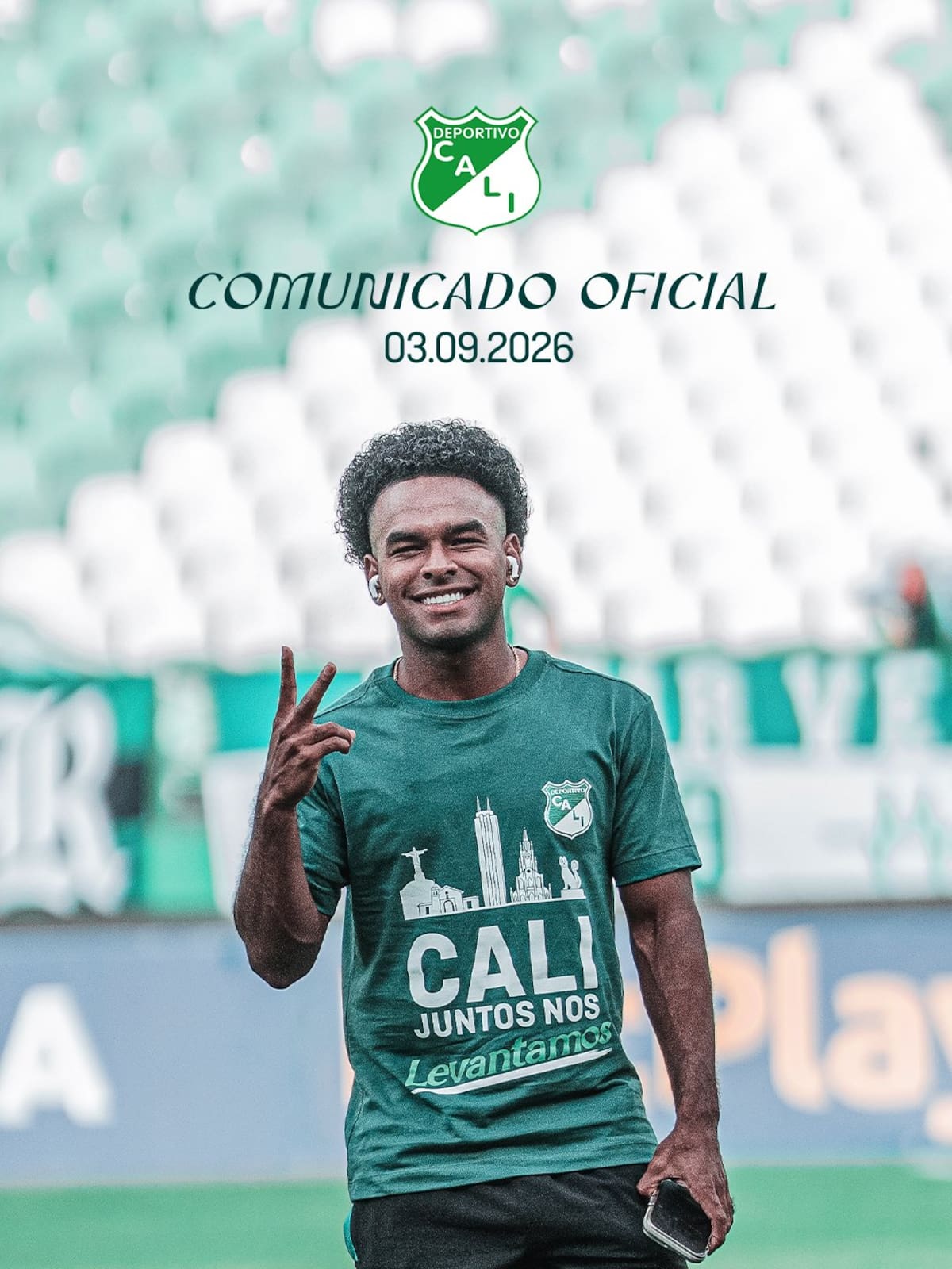 Jugador del Deportivo Cali fue atacado con arma de fuego mientras estaba con su familia. Foto: Deportivo Cali