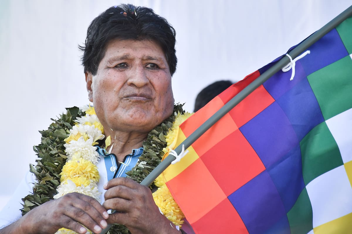 Fotografía de archivo del 19 de febrero de 2026 que muestra al expresidente de Bolivia Evo Morales durante un evento público, en Chimoré (Bolivia).