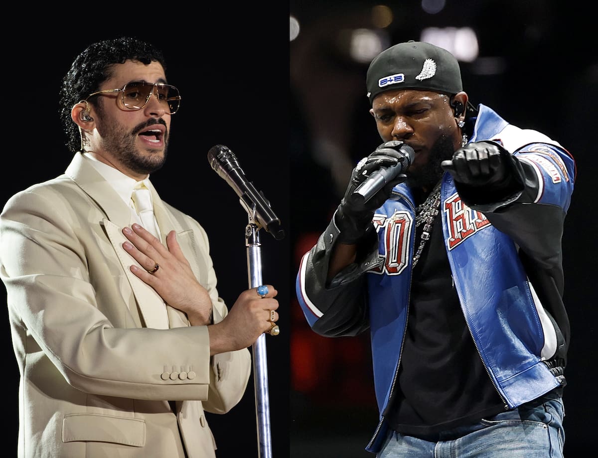 Los cantantes Bad Bunny y Kendrick Lamar.
Foto: EFE
