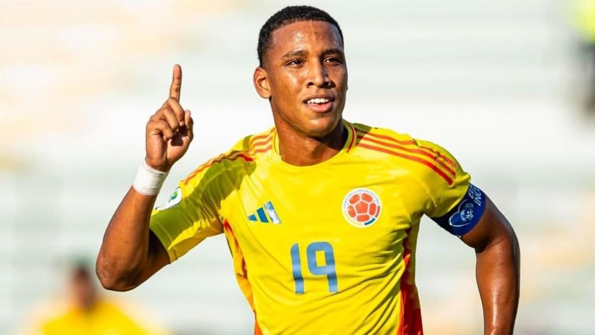El mediocampista de la Selección Colombia Sub-20, Kener González, anotó en el certamen sudamericano ante Bolivia. Foto: 'X' Selección Colombia Sub-20.