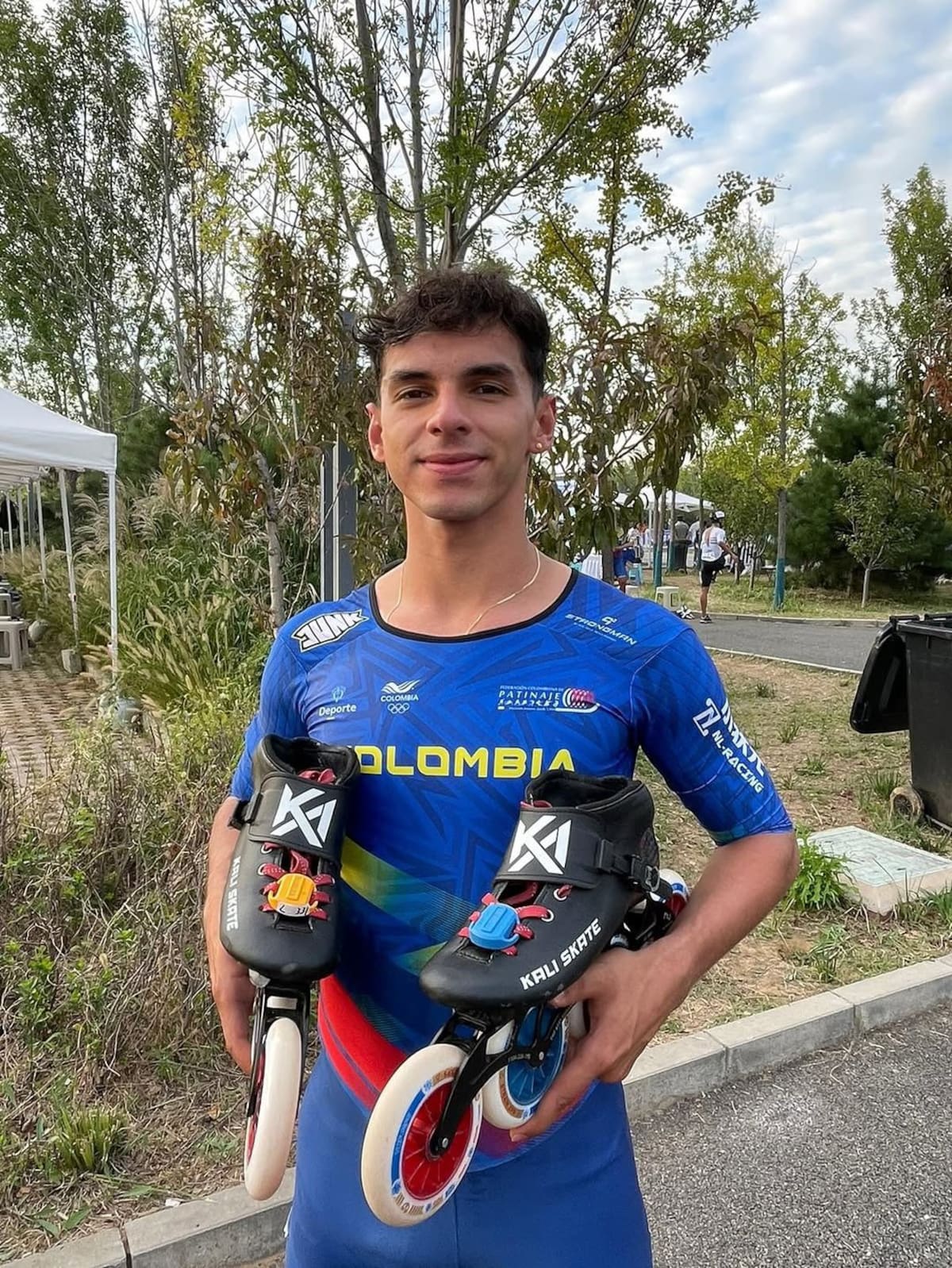Kevin Lenis se viene destacando en las pruebas de fondo con la selección Colombia. Foto: Liga Santandereana de Patinaje.