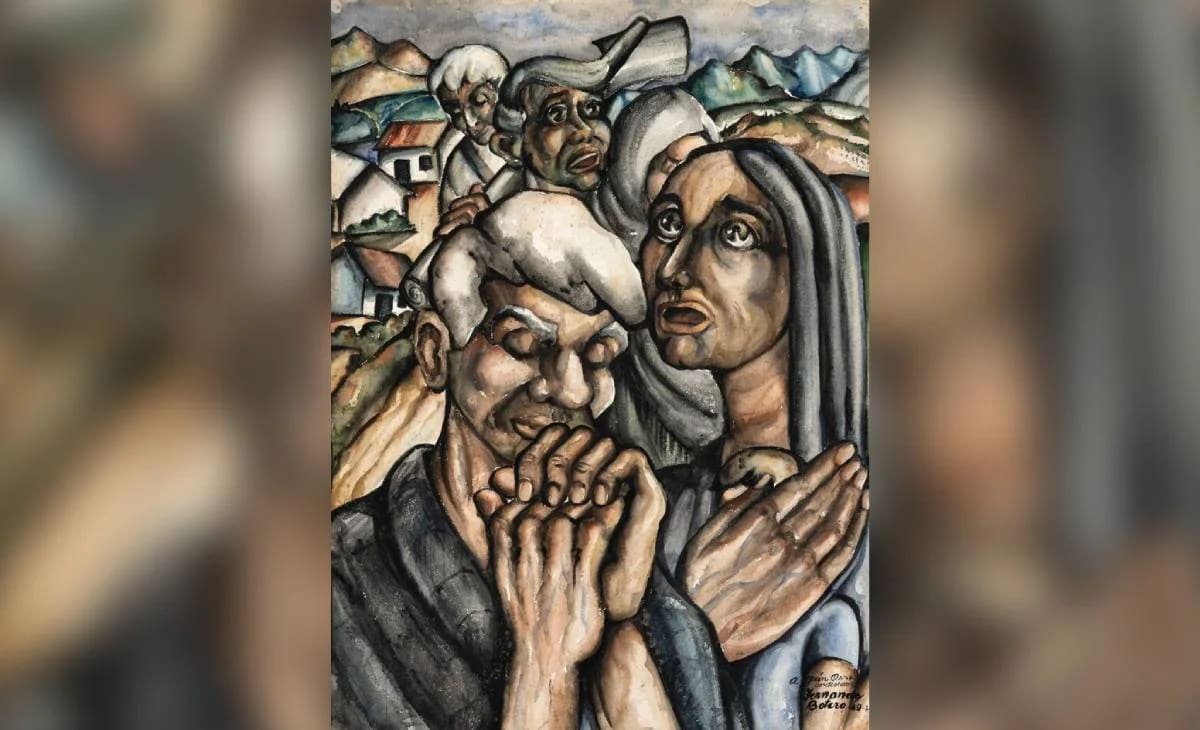 La acuarela La plegaria, realizada en 1949, fue comprada por Efrén Ossa cuando Fernando Botero apenas iniciaba su carrera. Foto suministrada/VANGUARDIA