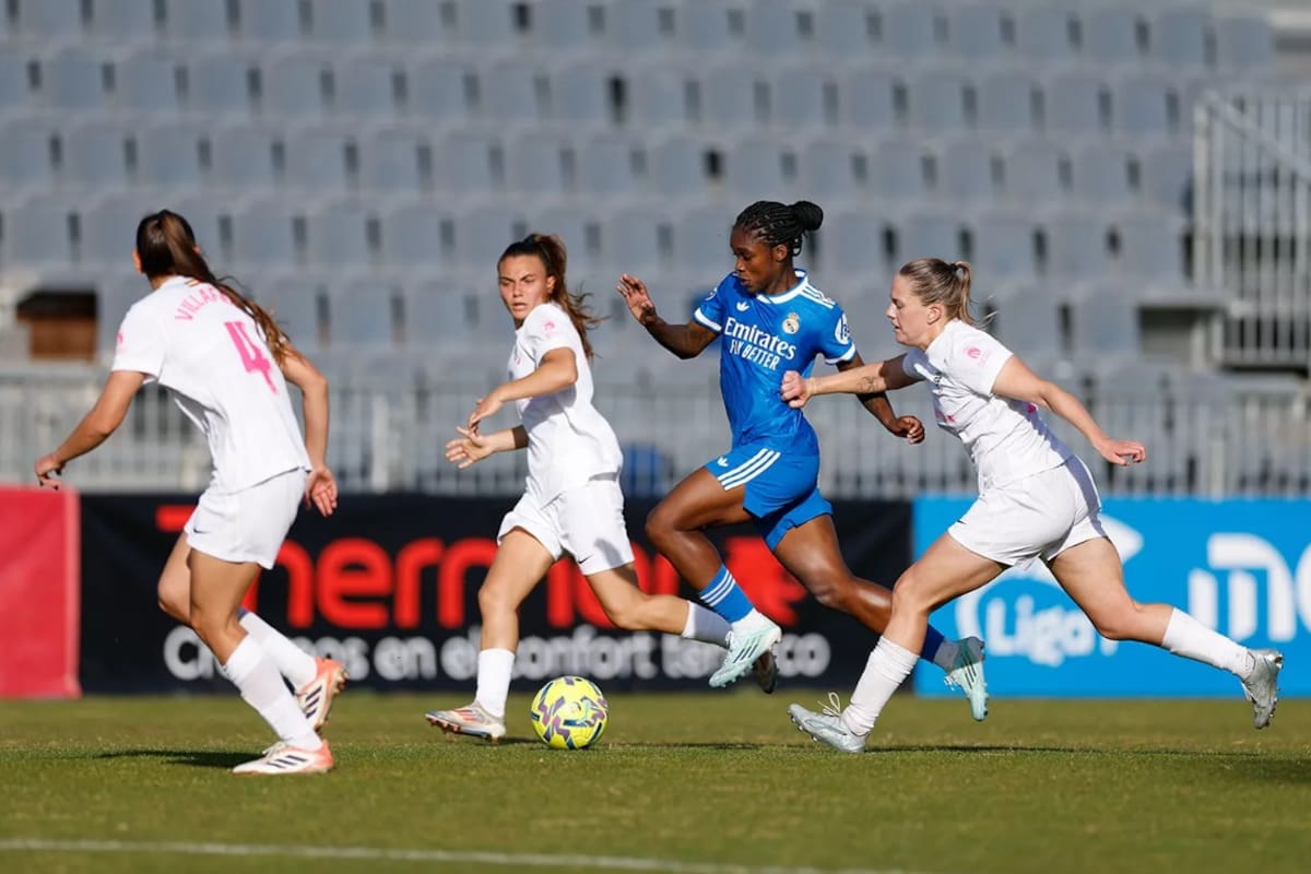 La colombiana Linda Caicedo atraviesa por un gran momento en España y fue decisiva este domingo en la victoria de Real Madrid (0-2) contra el Madrid FC. Foto: Real Madrid Femenino