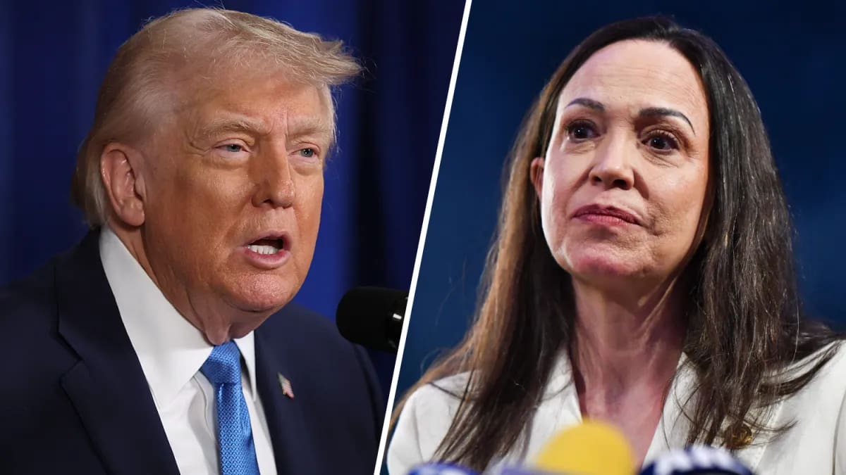 La foto de María Corina Machado y Donald Trump que da la vuelta al mundo. Foto suministrada/VANGUARDIA