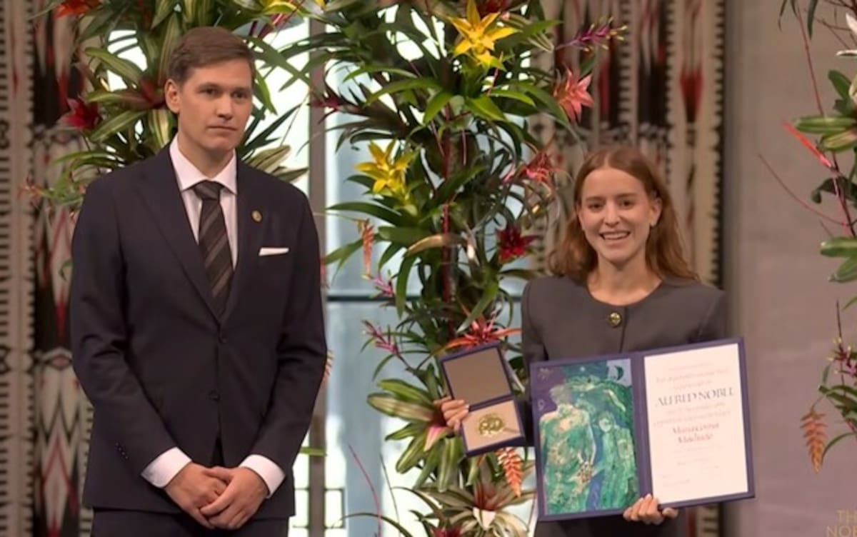 La hija de la opositora María Corina Machado recibe en su nombre en Oslo el Premio Nobel de la Paz
REMITIDA / HANDOUT por NOBEL PRIZE. // Colprensa