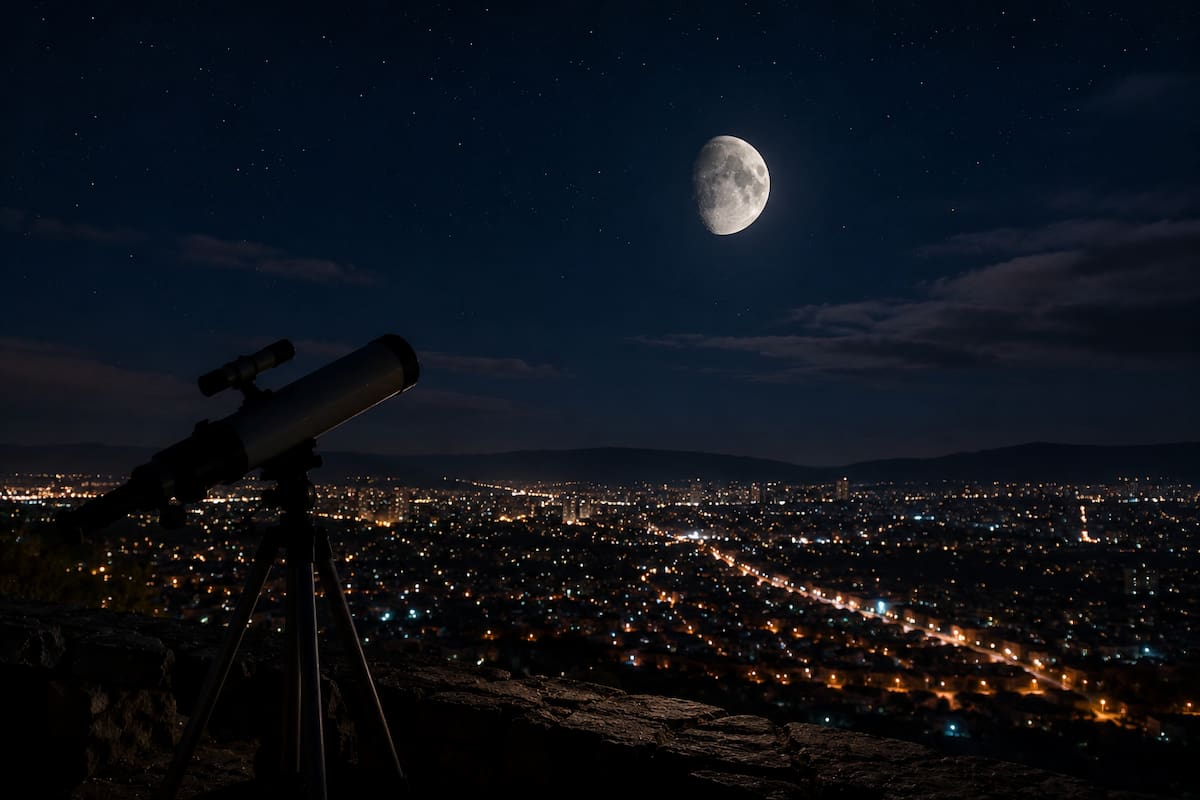 La observación astronómica permite apreciar las variaciones en la iluminación de la Luna, un fenómeno natural que se repite cada mes y que puede verse a simple vista desde distintos puntos del planeta. Foto de ilustración // Apoyo IA.