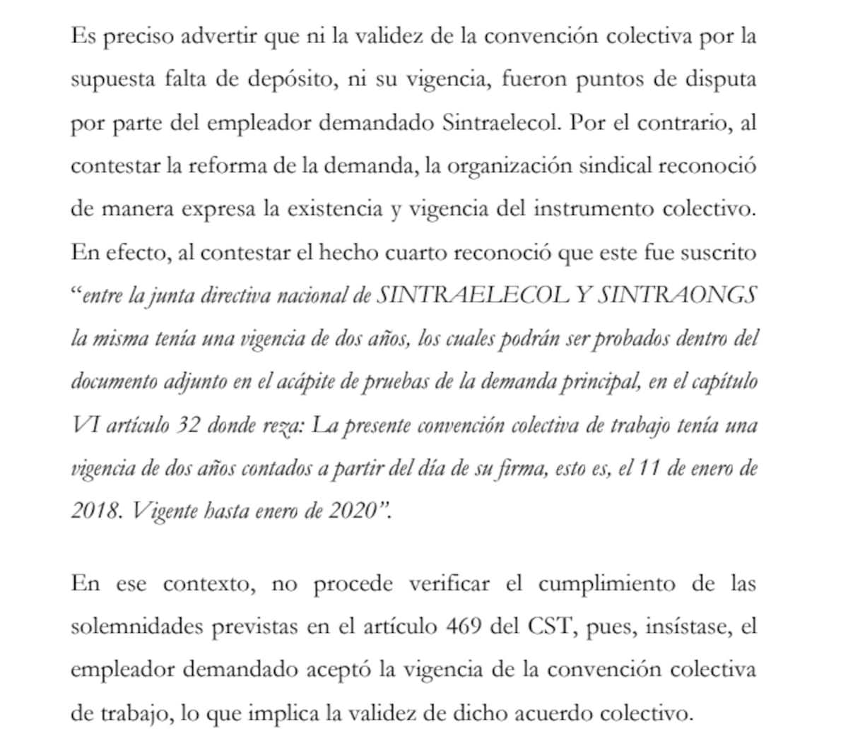 La paradoja de Sintraelecol: un sindicato señalado por incumplir derechos de sus trabajadores | Tomado Fallo de Tribunal Superior del Distrito Judicial de Bucaramanga Sala Sexta de Decisión Laboral