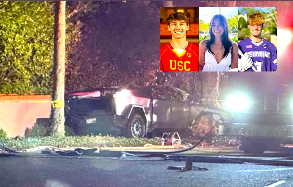 La trágica muerte de tres jóvenes en un Cybertruck de Tesla en California.
