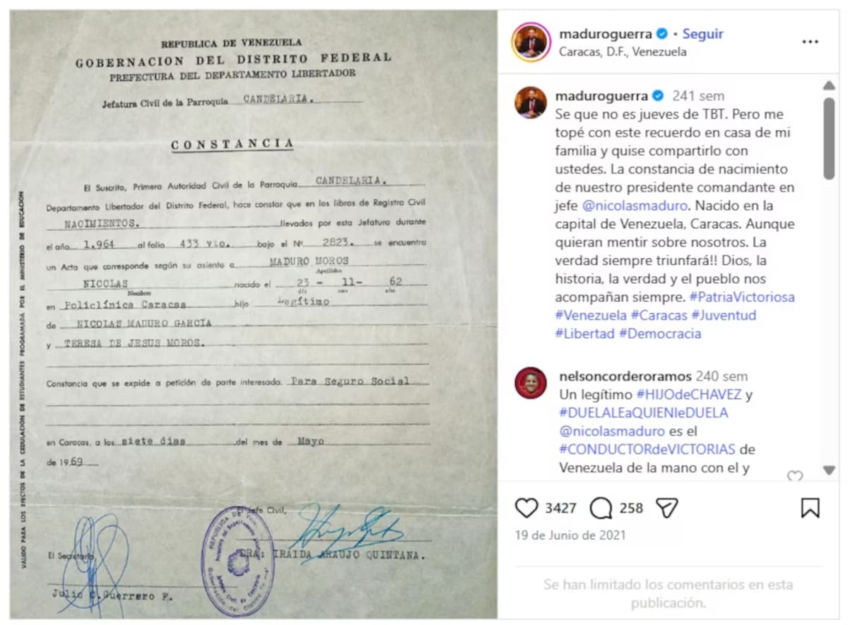 La verdad sobre la supuesta cédula colombiana de Nicolás Maduro. Foto suministrada/VANGUARDIA