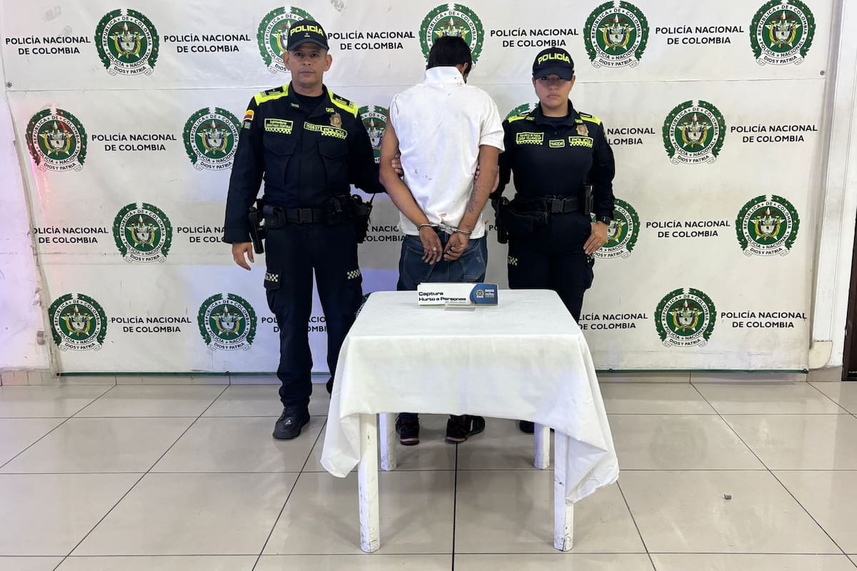 El señalado ladrón fue capturado en el secttor de Cabecera en Bucaramanga.
Foto: cortesía