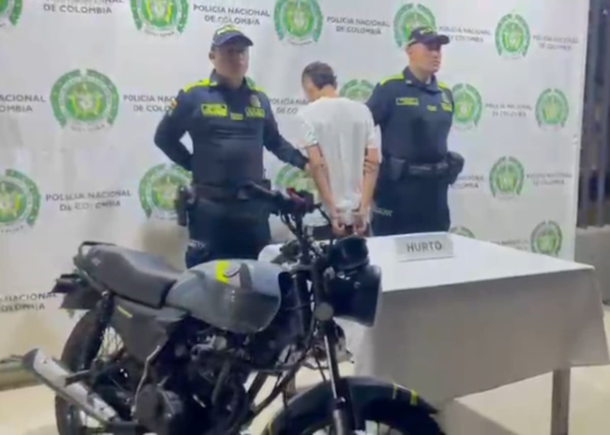 La motocicleta en la que se movilizaban fue incautada.
Foto: cortesía.