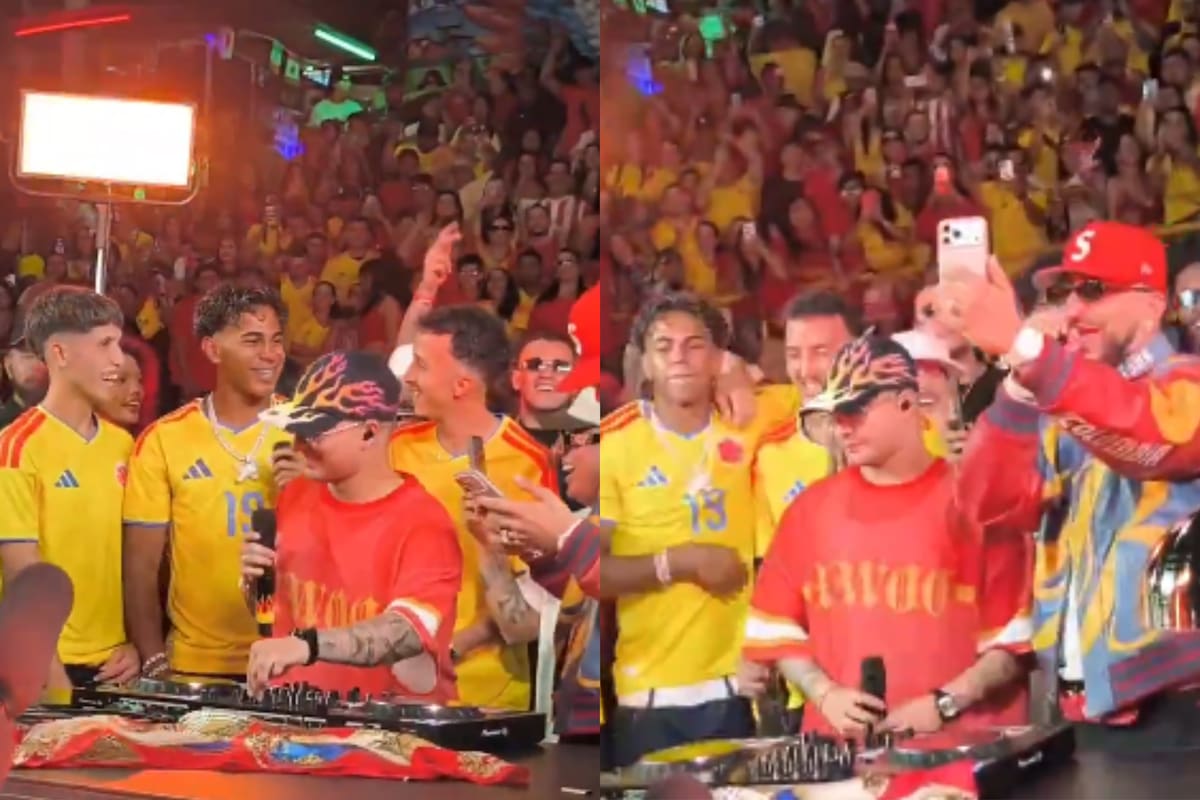 El futbolista español Lamine Yamal en Medellín. // Foto: captura de video - redes sociales.