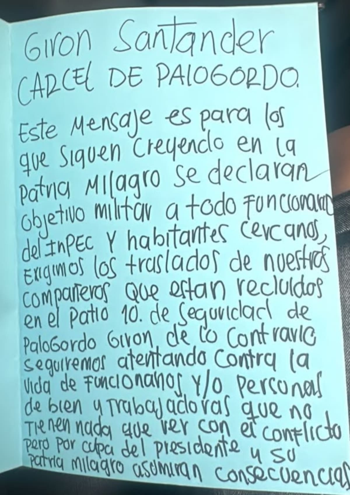 Las autoridades deberán verificar la autenticidad del documento, establecer quiénes estarían detrás de las amenazas.