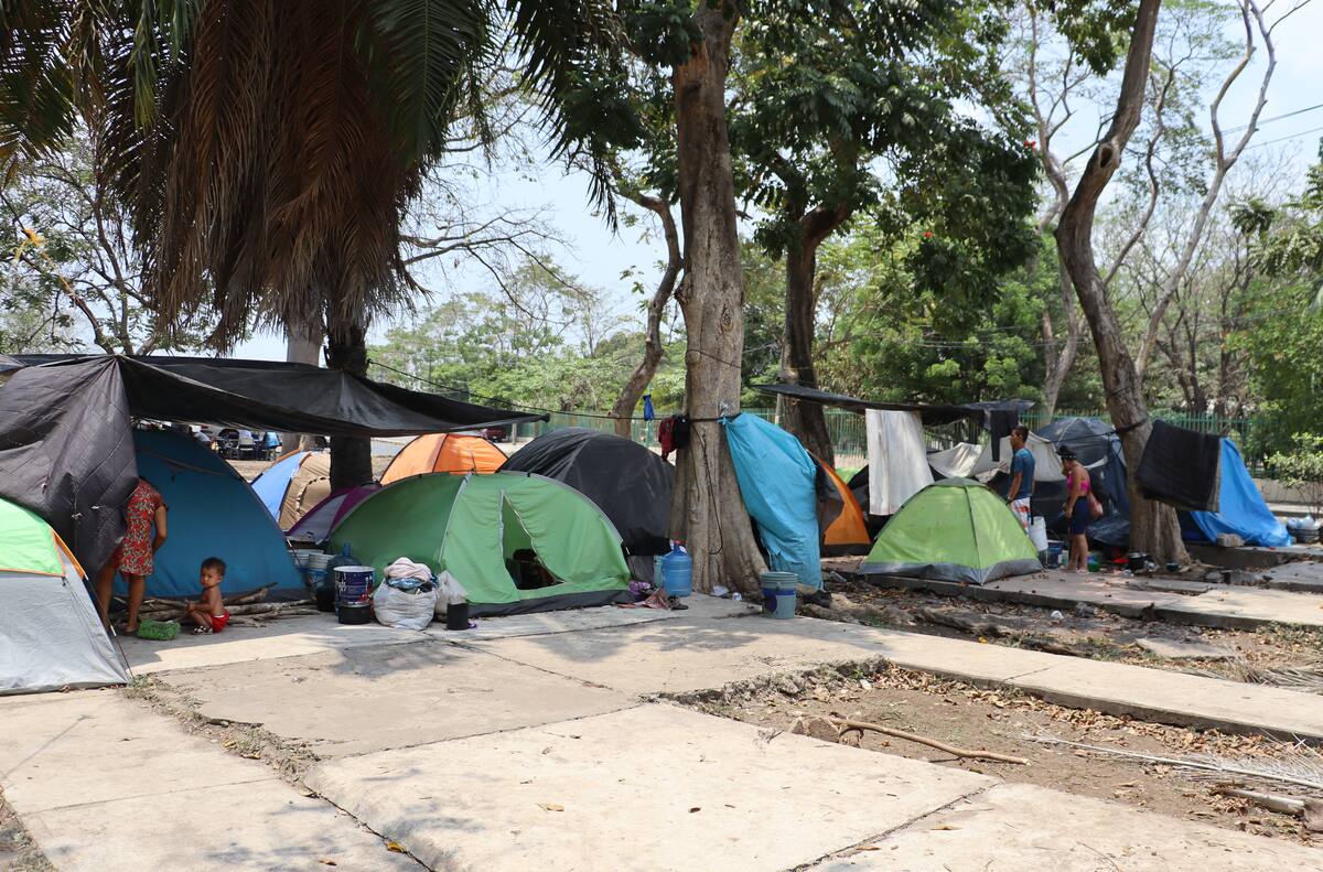 Campamento de migrantes en Tapachula (México).