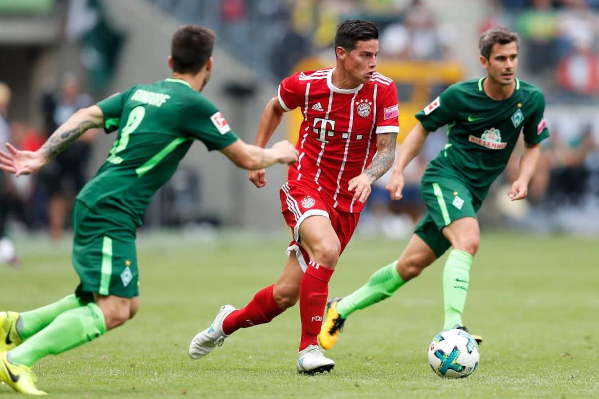 El volante colombiano James Rodríguez debutó ayer con Bayern Múnich en un torneo amistoso en Alemania, en el que su equipo se coronó campeón de la Copa Telekom. (Foto: EFE / VANGUARDIA LIBERAL)