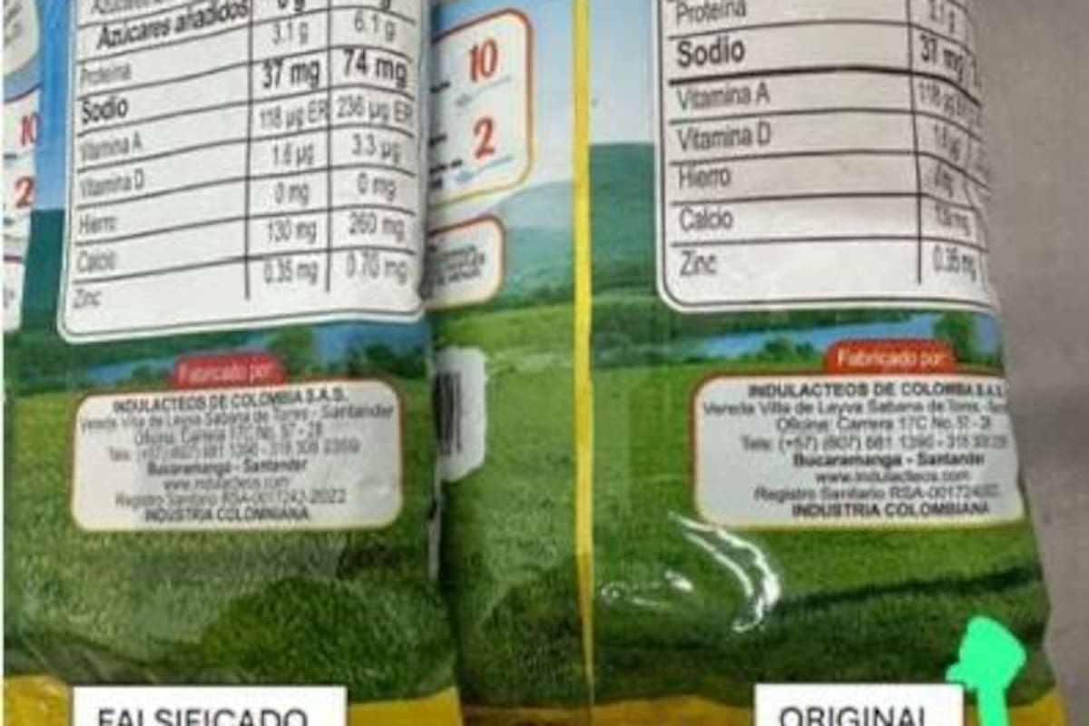 Leche en polvo falsificada en Colombia. Foto: Redes Sociales