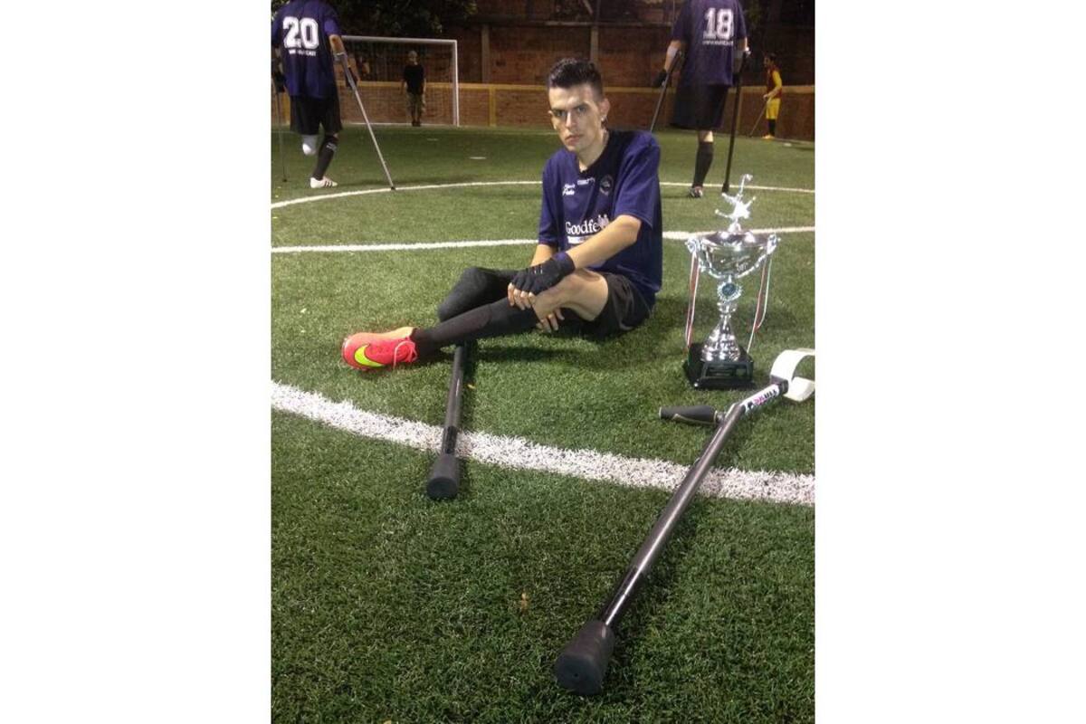 El mediocampista santandereano Sergio Andrés Acevedo Mora fue convocado al equipo ‘Todos Somos Colombia’, que representará al país en la Copa América de Fútbol de Amputados que se realizará en México, a finales de noviembre. (Foto: Suministrada / VANGUARDIA LIBREAL)