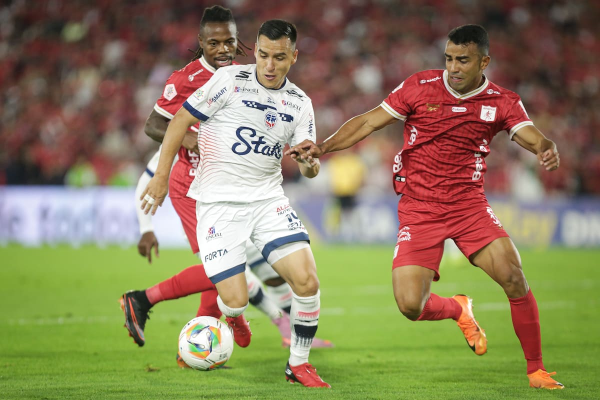 Bogotá. Abril 22 de 2026. Fortaleza CEIF enfrenta a América de Cali, por encuentro válido de la Liga BetPlay I 2026 de la fecha 5, en el Estadio Nemesio Camacho El Campín. (Colprensa - Cristian Bayona).