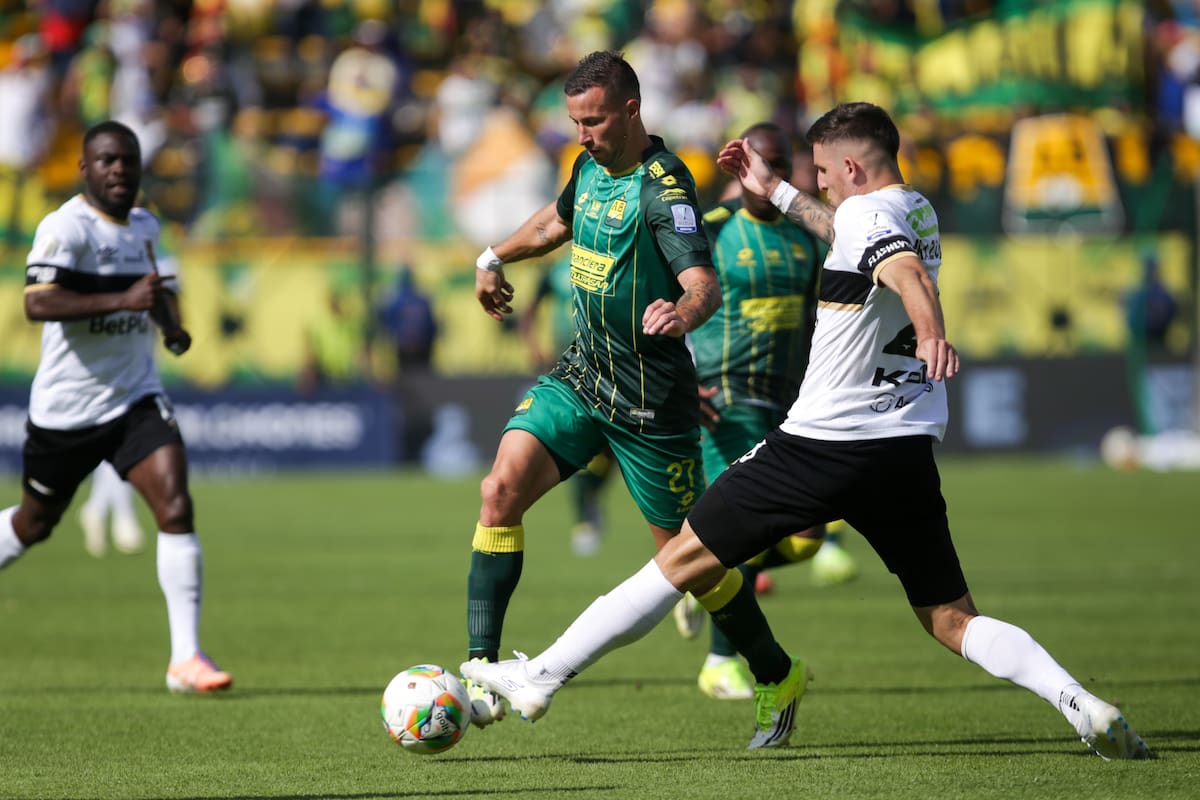 Bogotá. Marzo 14 de 2026. Internacional de Bogotá enfrenta a Atlético Bucaramanga, por encuentro válido de la Liga BetPlay I 2026 de la fecha 11, en el Estadio Metropolitano de Techo. (Colprensa - Cristian Bayona).