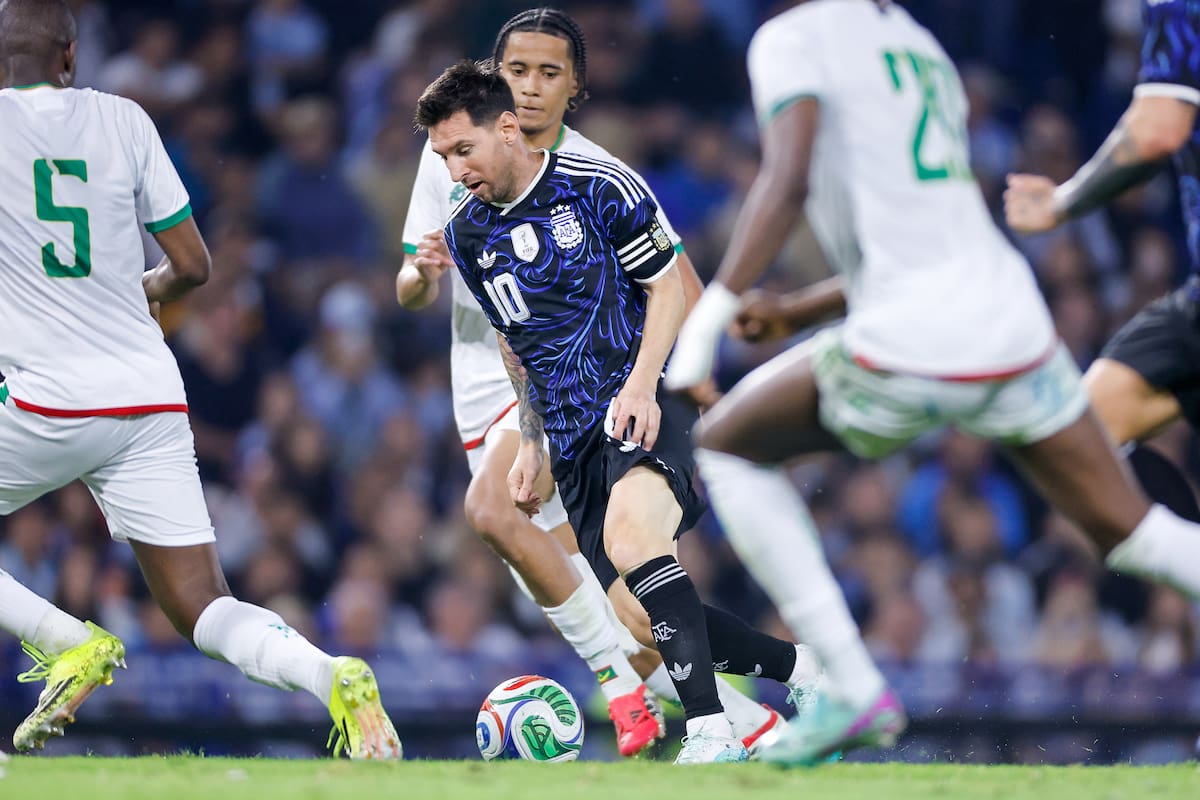 Lionel Messi jugó un tiempo en la victoria de Argentina sobre Mauritania por la fecha FIFA. //Foto, EFE: Juan Ignacio Roncoroni
